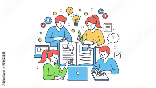 Team of People Working Together on Project.