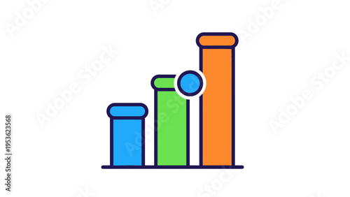 Colorful Bar Graph with Data Point.