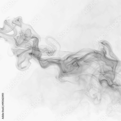 Volumetric smoke swirl with soft shadows and airy texture, perfect for high-quality digital visuals. vector