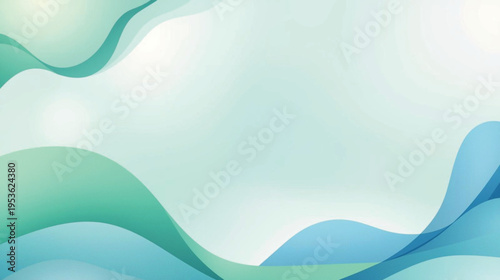 Clean CSR Presentation Background with Soft Green and Blue Abstract Waves.