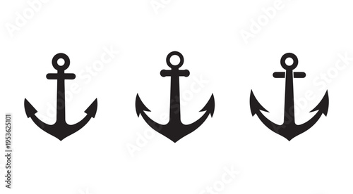 Blackanchoricons  threeanchors  anchorsymbols  nauticalicons
