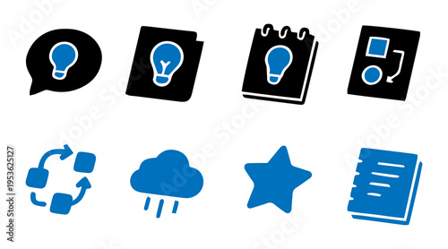 Creative Idea Light Bulb Icons Vector Set eps10