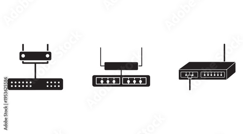Router and switch network devices for internet connectivity and data transfer  network infrastructure components  internet technology