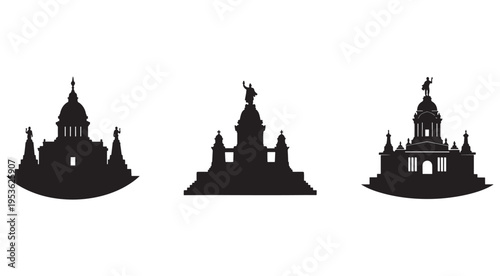 Silhouette of building with domes and spires and statues on top  architecture  buildings  landmarks