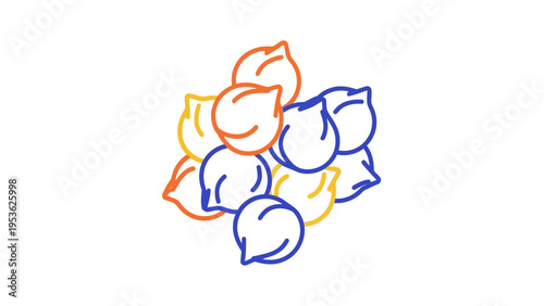 Colorful Hand Drawn Lemons and Leaves.