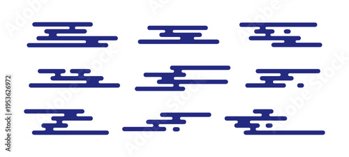 Asian Oriental Cloud Shapes Vector Set