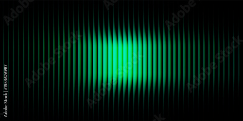 Dark green neon gradient ribbed glass. Vector ribbed glass texture background. Mesh gradient. acrylic ribbed bath surface. Reeded glass background semitransparent overlay. Bath wall window