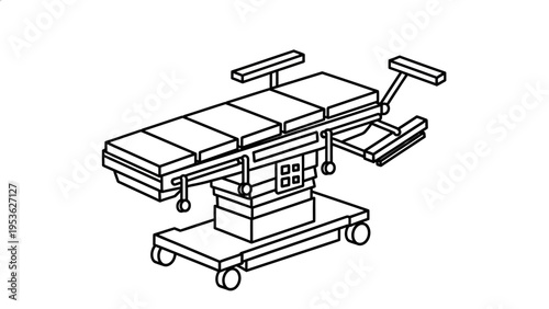 Hospital Bed with Adjustable Sections and Controls.