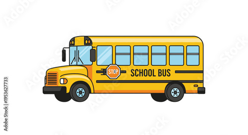 Yellow school bus vehicle transportation.