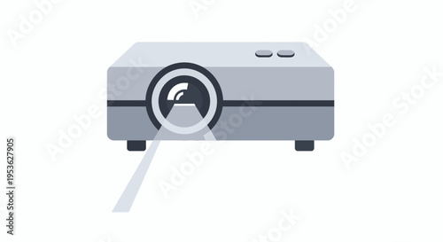 Gray Portable Projector Device Closeup.