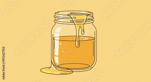 Honey in a glass jar 7.