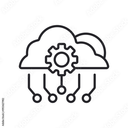 cloud icons outline and Flat Style,transparent background