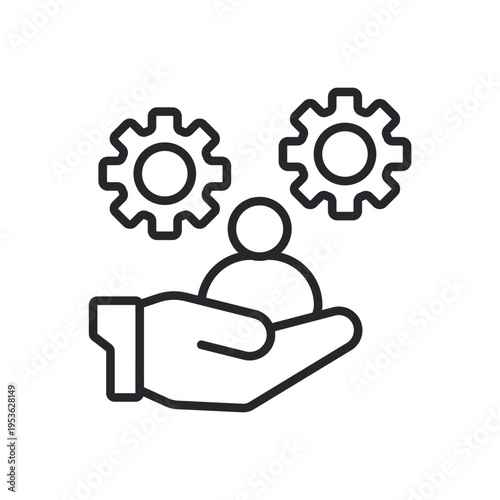 management icons outline and Flat Style,transparent background