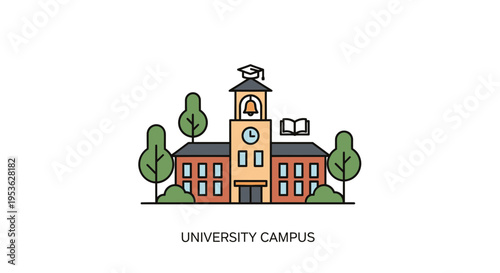 University campus clock tower building.