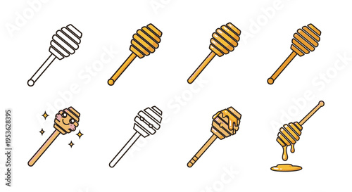 Honey dipper sticks with honey.