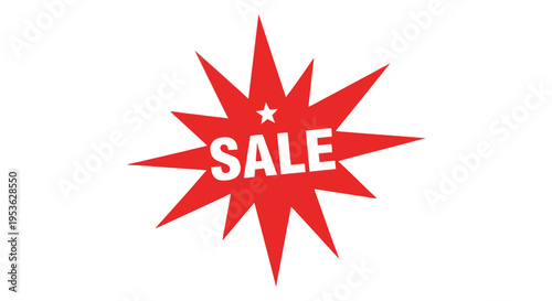 Red starburst sale discount sign.