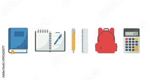 School supplies on a white background 12.