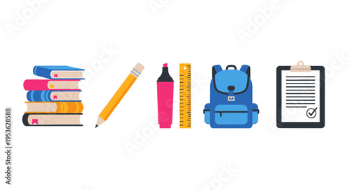 School supplies on a white background 6.