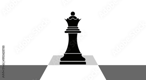 Black chess king piece standing alone.