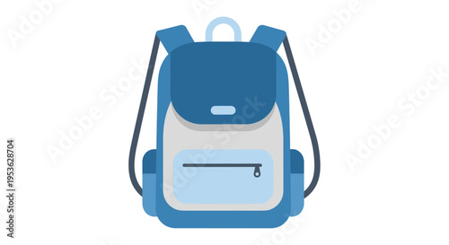 Blue and white school student backpack.
