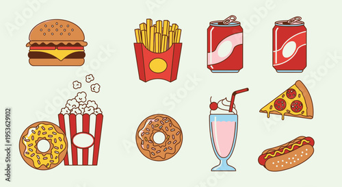 Fast food menu items on table 2.
