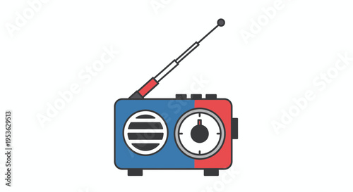 Vintage Retro Old Radio Receiver Device.