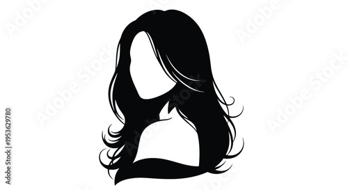 Elegant Silhouette of a Womans Head and Shoulders.