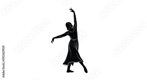 Elegant Silhouette of a Ballerina in Motion.