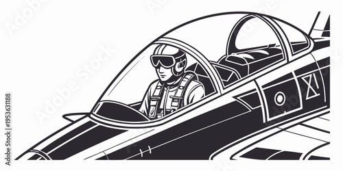 Pilot sitting in the cockpit of a fighter jet