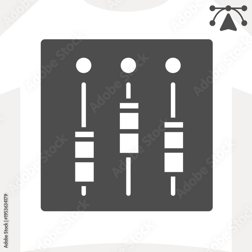 Volume switches solid icon, sound engineer concept. Vector graphics. Mixing console sign and editable stroke, glyph style icon for mobile or web design.