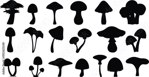 Large set of black construction hand tool silhouettes featuring hammer saw screwdriver pliers wrench and drill isolated on white background