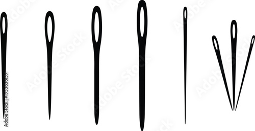 Sewing icons collection. icon set of sewing and tailoring training: needle, thread spool, scissors, other. Vector Illustration. 
