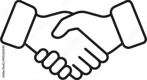 Hand Gestures Line Art Icon Set – Thumbs Up, Peace Sign, Handshake, Heart & Clapping Illustrations