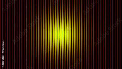 Fotografie Abstract vertical lines converge toward a bright yellow central focal point