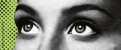 Wallpaper Mural Diverse eyes in a halftone collage with blinking and winking pop art accents. Torontodigital.ca