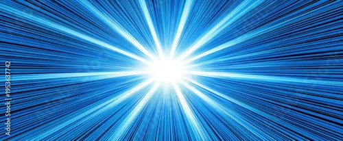 anime blast shooting bright blue energy rays from the center in a dynamic comic burst