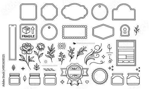 Vintage frames and labels pattern, hand drawn border seamless background, antique decorative frames sketch, classic ornate label vector, rustic frame collection pattern, historical border design textu