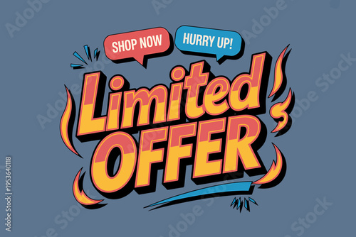 Limited offer sale shopping discount promotion banner template  shop now hurry up