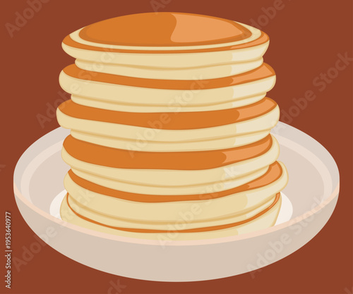 Vector art flat design of Thick Pancakes, fully editable customize design. Suitable for product promotion, poster, social media.