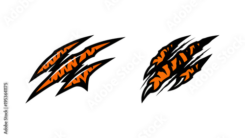 Tiger claw marks, illustrating fierce, powerful, and untamed natural strength with a bold and striking design