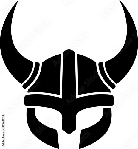Viking Helmet Flat silhouette vector illustration (3)