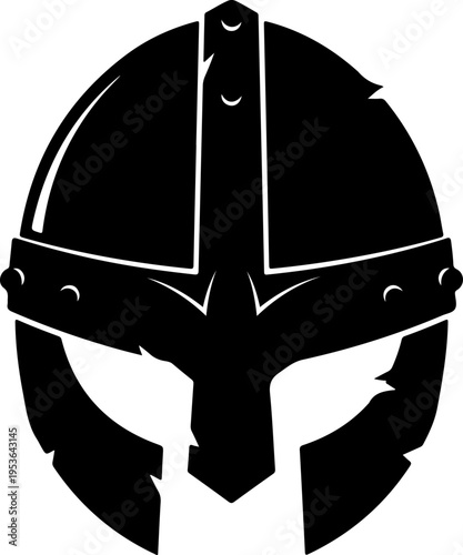 Viking Helmet Flat silhouette vector illustration (3)