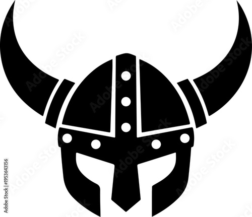 Viking Helmet Flat silhouette vector illustration (3)