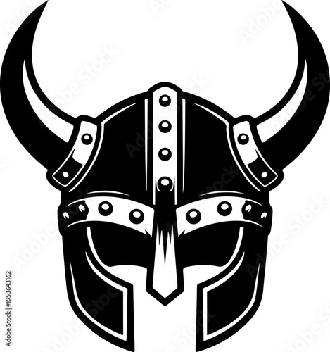 Viking Helmet Flat silhouette vector illustration (3)