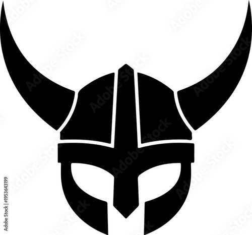 Viking Helmet Flat silhouette vector illustration (3)