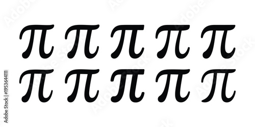 Pi symbol mathematics icon, Greek letter pi vector illustration for math and education, clean outline and glyph style design, isolated on white background for school, science, and calculation concepts
