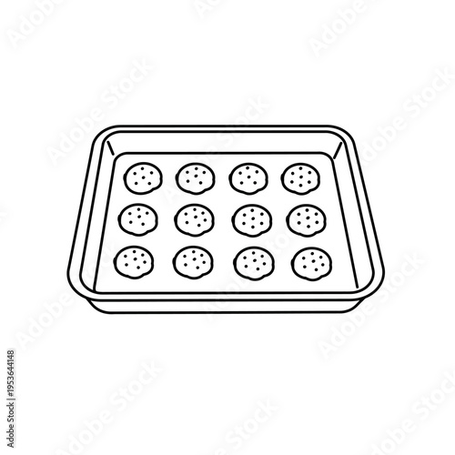 Baking Sheet Filled with Cookies.