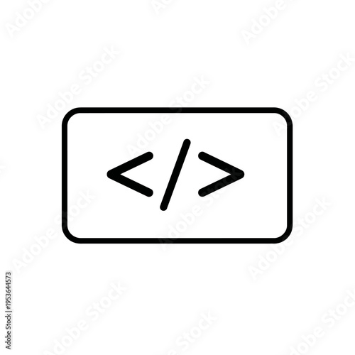 Code tag symbol representing programming and web development.