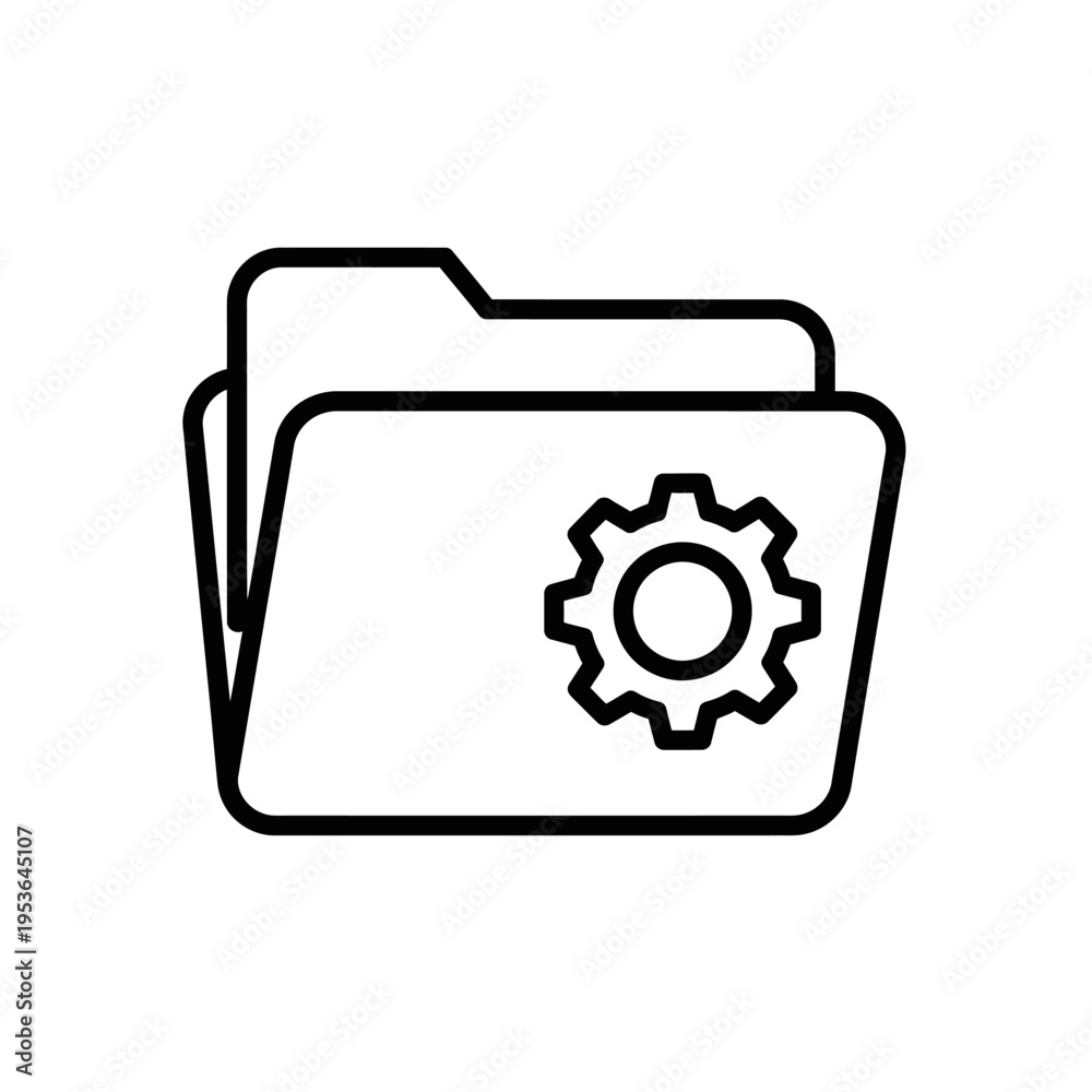 Obraz premium Folder with Gear Icon Representing Settings or Configuration.