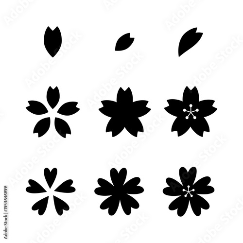 可愛い桜のアイコンセット